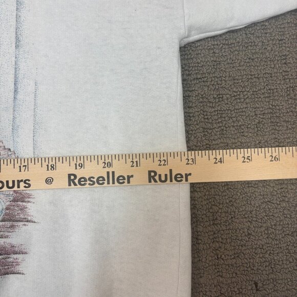 Vintage Pullover Sweatshirt Medium Lightweight Fleece Teddy Bear Kitten Coquette - Picture 4 of 13